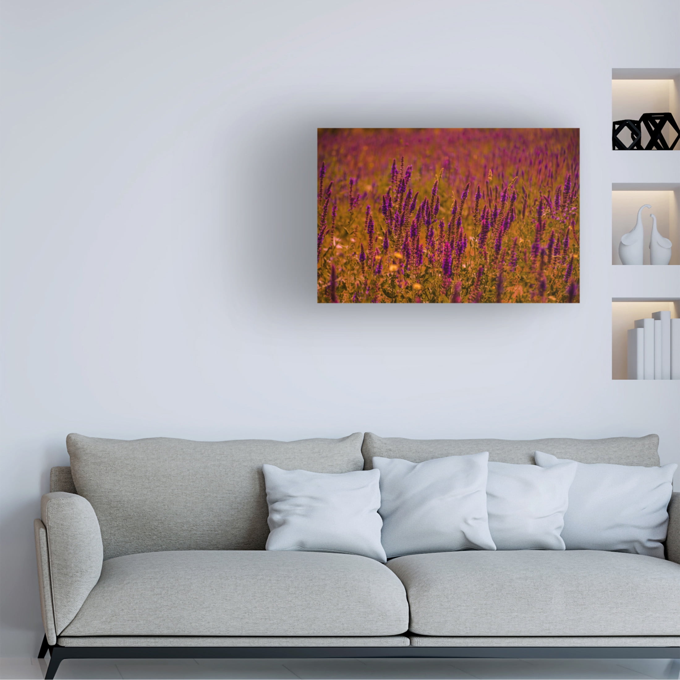 Canvas Wall Art - Ali Heidari 'Violets' Wall Art for Living Room, Bedroom, or Office Décor by Trademark Fine Art - 47 x 30 Inches
