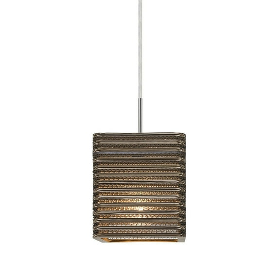 1JT-KIRK6-LED-SN-Besa Lighting-Kirk 6-9W 1 LED Cord Pendant-6 Inches Wide by 6.75 Inches High-Satin Nickel Finish -Traditional Installation