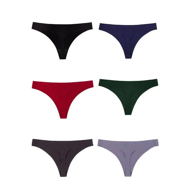 6 Pieces/Set Sexy Thongs G-string Printed G-string Assorted Ladies