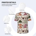 thumbnail image 3 of Rateoe Vintage Coffee Pattern Men’s Baseball Short Sleeve Polo Shirt, Midweight Men's Shirt Golf Shirt Polo Shirts Quick Dry Short-Medium, 3 of 7