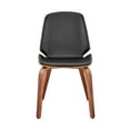 thumbnail image 2 of Brinley Black Faux Leather and Walnut Wood Dining Room Accent Chair, 2 of 8