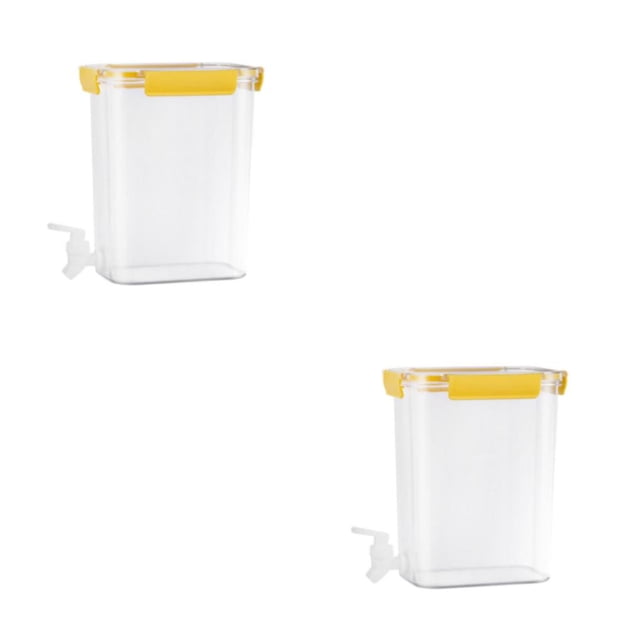 Dispensador de bebidas Advancent Jarra Botella de nevera Plástico a prueba de fugas Amarillo 4.5L 2piezas