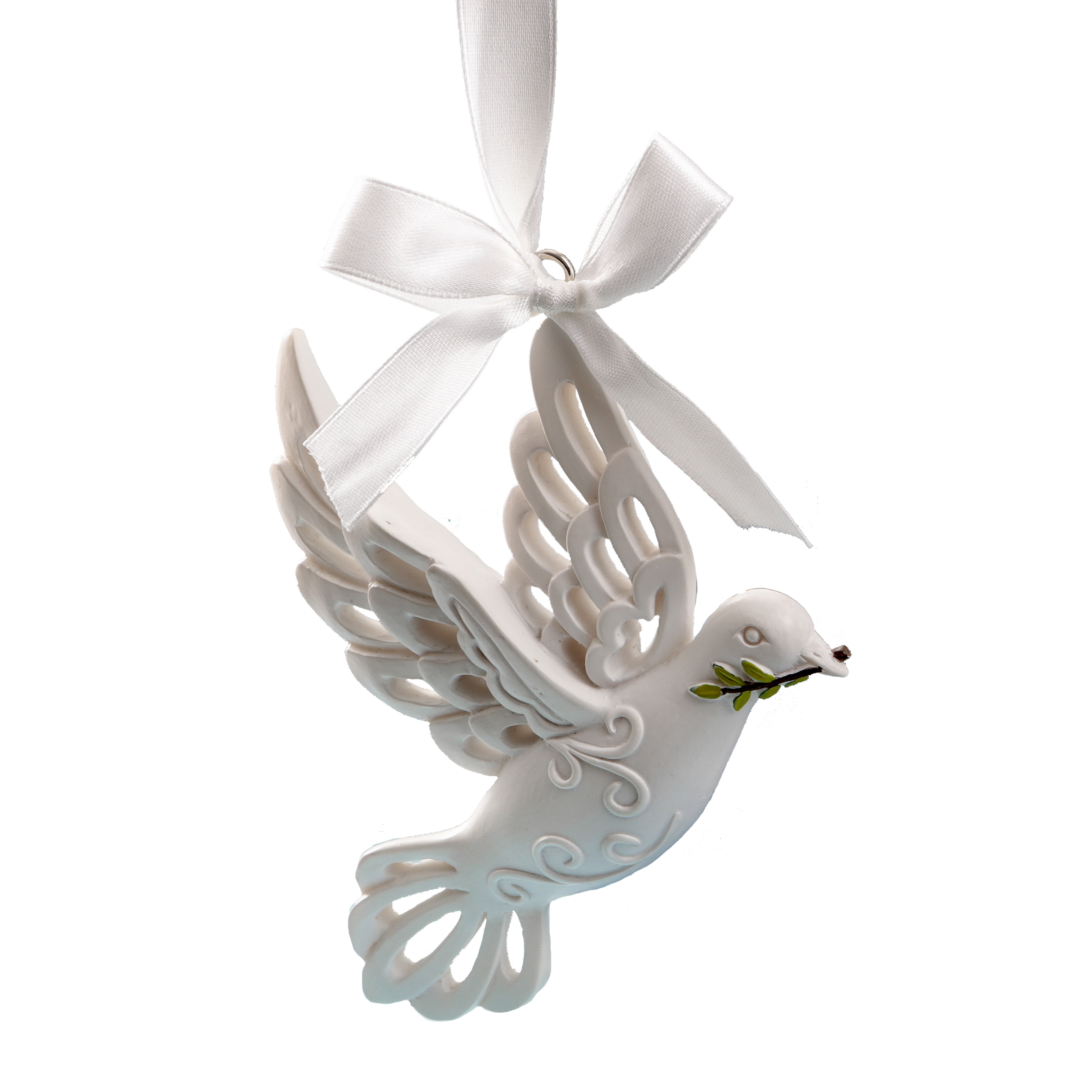 White Dove Christmas Handmade Ceramic Hanging Decoration – Storm Flowers  Garden