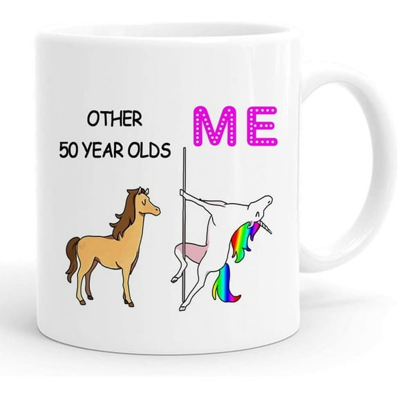 Funny 50th Birthday Gifts for Women , 50th Birthday Mug, 1972 50 Year Old Birthday Gifts, Happy 50th Birthday Gag Mugs for Her, Friend, Mom, Sister, Wife, Coworker ,11 Ounces (Me)