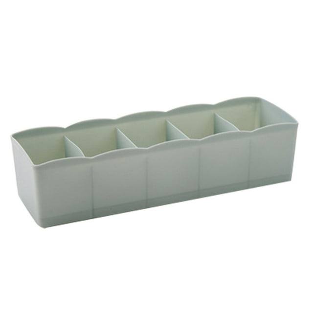 Diseño fresco Cajón de plástico Organizador Corbata Sujetador Calcetines Contenedor de almacenamiento Divisor multipropósito Cajas de Almacenamiento y organización del hogar azul claro 6*26.5*8 cm Injueey HA0024-06B