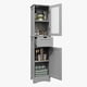 thumbnail image 4 of Costway Armario de Baño Alto, Armario Estrecho de Suelo con Estantes Ajustables, Puertas de Vidrio Templado y 1 Cajón, Armario de Torre Independiente para Cuarto de Baño, Cocina, Negro/Blanco/Gris, 4 of 4