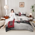 thumbnail image 4 of Homewish London Big Ben Full Size Comforter Sets 3-Piece for Teens Boys Girls,Retro Vintage Bedding Comforter Set,Happy Valentine Lightweight Bedding Sets,Microfiber Bedroom Decor, 4 of 8