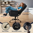 thumbnail image 4 of Bestier Big and Tall Executive Office Chair with Footrest and Flip-Up Arms, Ergonomic Reclining High Back Criss Cross Chair with Side Pockets, Height Adjustable, Black, 4 of 11