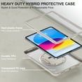 thumbnail image 4 of Allytech iPad 10th Gen Case with Screen Protector Film, iPad 10.9" 2022 Cover, Heavy Duty Protective Shockproof Rugged Kickstand Shoulder Hand Strap Drop Proof Case Cover for Apple iPad 10-White, 4 of 9