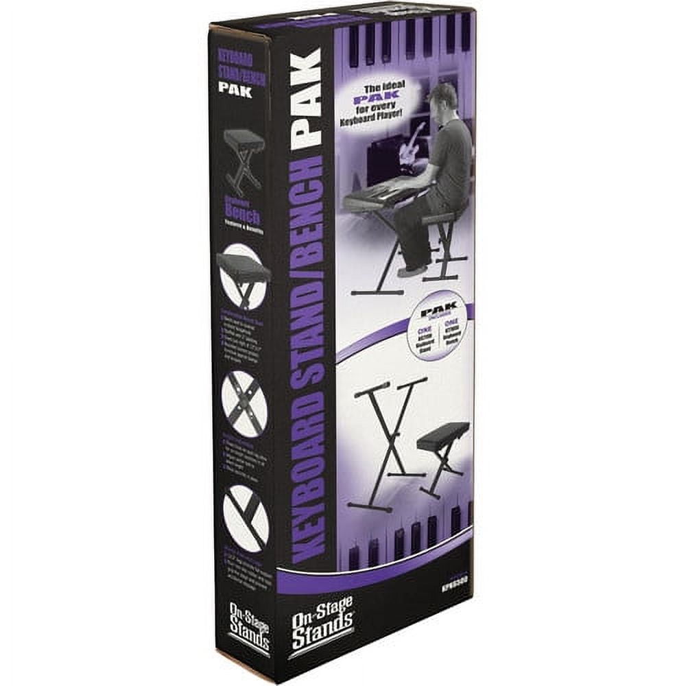On-Stage KPK6550 Keyboard Stand/Bench Pak with KSP100 Sustain Pedal