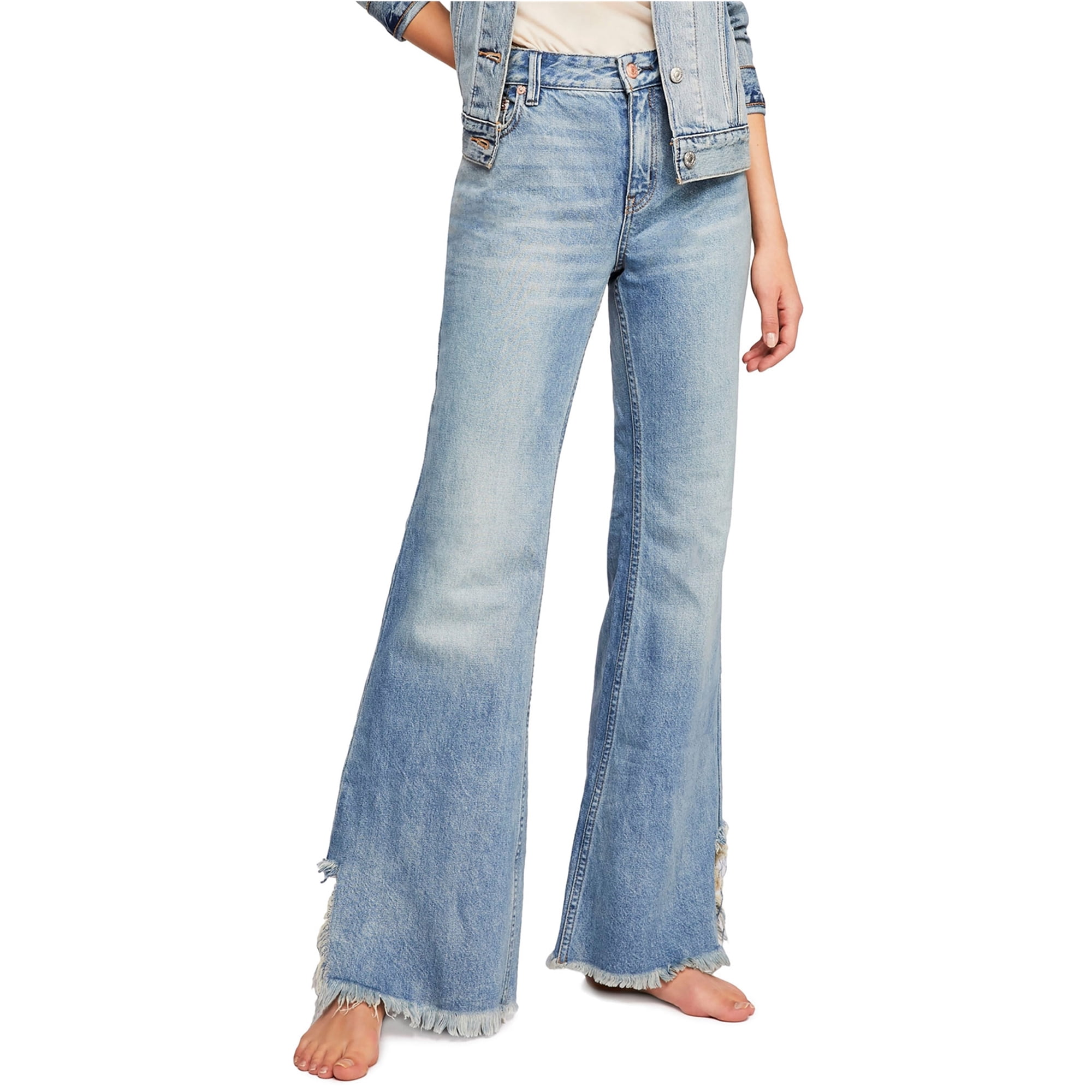 Womens Vintage Flared Jeans, Blue 