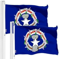 G128 2 Pack: Northern Marianas MP State Flag | 3x5 Ft | LiteWeave Pro Series Printed 150D Polyester | Indoor/Outdoor, Vibrant Colors, Brass Grommets