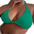 thumbnail image 1 of Prolriy Bikini Top Triángulo Bolso Talla Grande Bikini de Playa Traje de Baño Grande Sin Espalda para Mujer Sujetadores de Baño para Mujer Verde XXL, 1 of 8