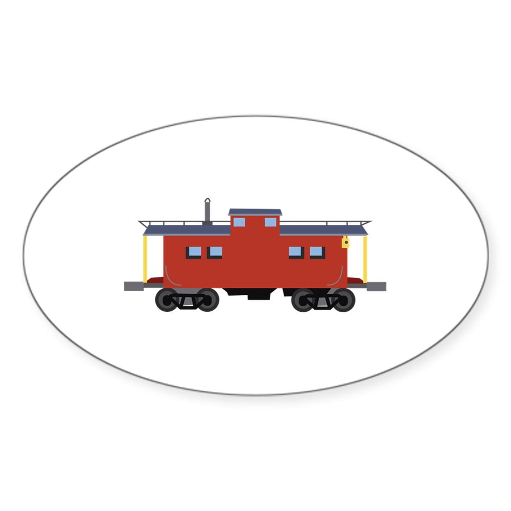 CafePress - Caboose Sticker - Sticker (Oval) - Walmart.com