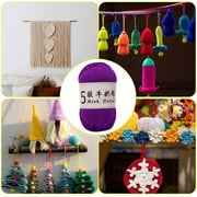 Soft Milks Cottons Yarn 5 Strands for Hand Knitting 50g,Worsted Handmade Thread,325m,1mm Thickness,Soft and Strong, Bright and Lustrous,Nice Materials for Making Shoes,Hats,Sweaters(Purple)
