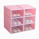 thumbnail image 2 of Caja de zapatos de color caramelo de 12 piezas, caja de almacenamiento de zapatos de plástico transparente, cajón de almacenamiento de gabinete de zapatos rectangular rosa, 2 of 5