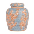 thumbnail image 3 of Creative Co-Op Decorative Ceramic Ginger Jar with Lid, Blue, 3 of 4