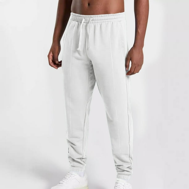 Pantalones largos de moda para hombre, de color liso, informales, con cordón, para fitness, hasta el tobillo