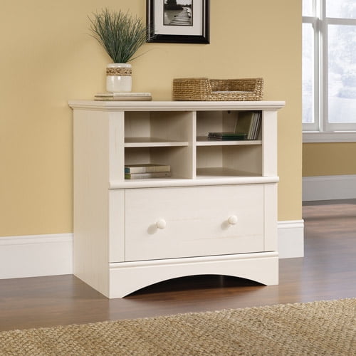 Sauder Harbor View Lateral File Cabinet Antiqued White Finish