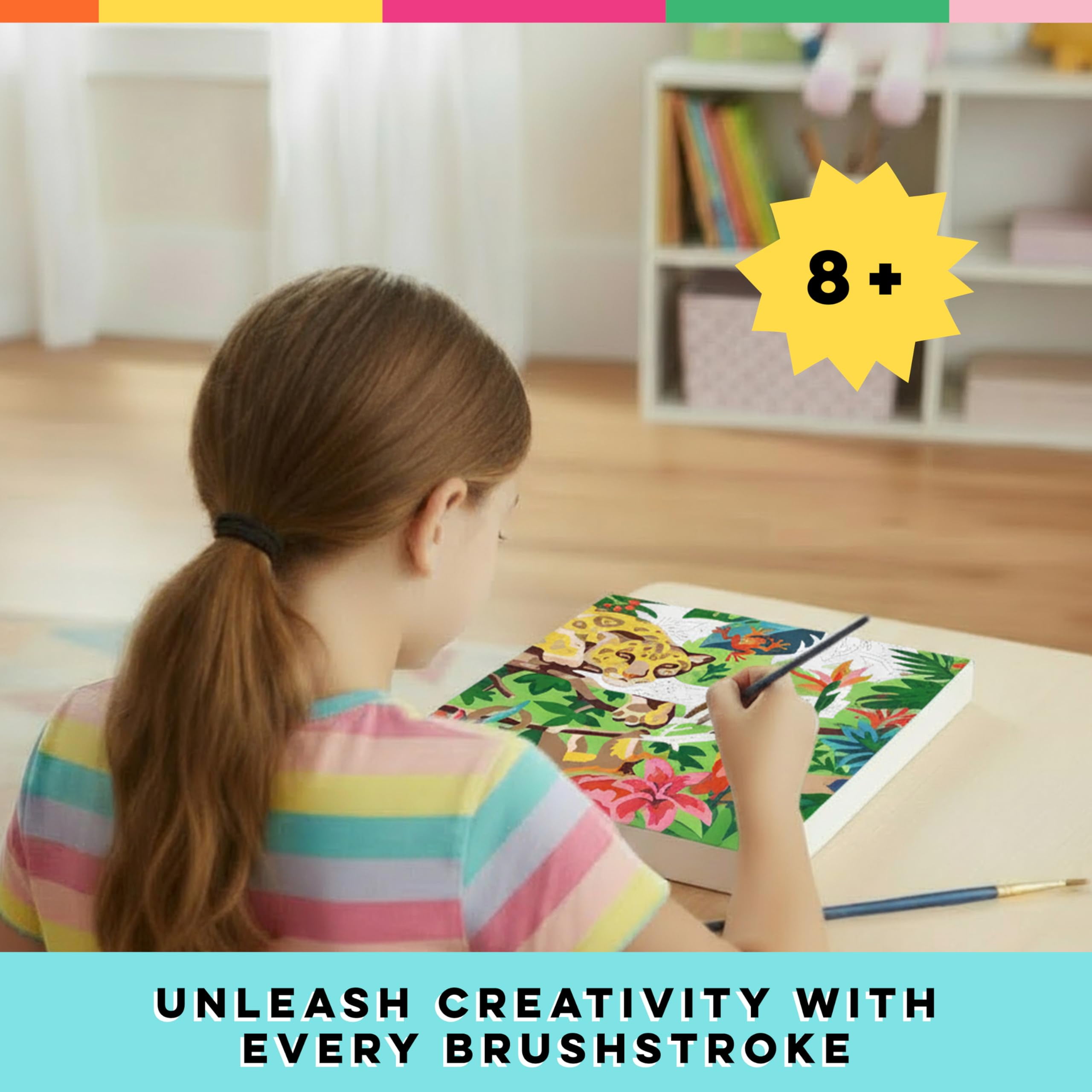 Bright Stripes iHeartArt Paint By Number Kit - Tropical Jungle