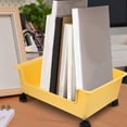 thumbnail image 4 of COOPHYA Plastic Storage Container with Wheels Yellow Sundries and Book Organizer for Home, 4 of 8