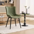 thumbnail image 3 of Kidol & Shellder Dining Chairs Set of 2 Soft Leather Dining Room Chairs with Sleek Metal Legs,Green, 3 of 10