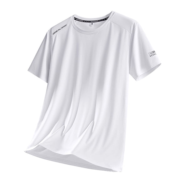 SAWOBUUN Men's Quick Dry Ice Silk Cooling Short Sleeve T-Shirt Loose Athletic Top for Summer Breathable Outdoor Sports Tee