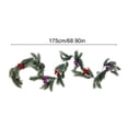 thumbnail image 3 of Pre-Lit Flocked Rattan Christmas Garland with Pinecones, Red Berries, Purple Baubles, Flexible Mantel Staircase Decor, Artificial Holiday Garland with Warm LED Lights, 3 of 8