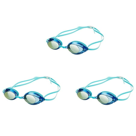 

3X Professional Swimming Glasses Adults Game Swimming Anti-Fog Glasses Swimming Glasses Blue