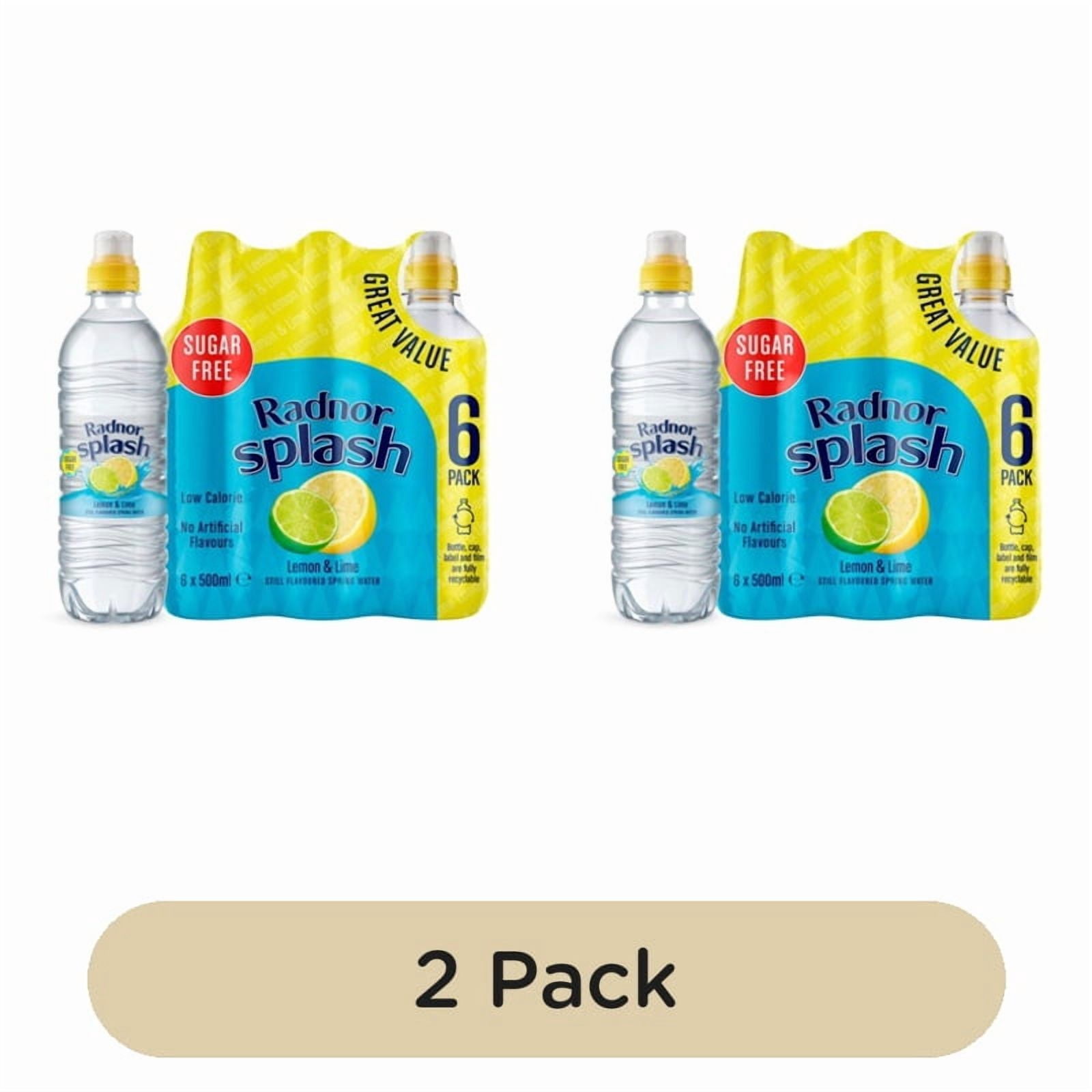 Radnor Splash Lemon & Lime Flavoured Water 6 x 500ml, British Import (Pack of 2)