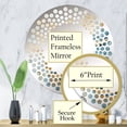thumbnail image 3 of Designart "A Symphony of Blue and Golden Ferns VI" Ferns Polka Dot Round Wall Mirror - Floral Oval Printed Decorative Mirror - Multiple Color Options, 3 of 5