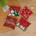 thumbnail image 2 of Merry Christmas Pillow Covers 16x16 Set of 4 Velvet Christmas Pillow Cases Red Green Xmas Winter Holiday Throw Pillow Covers Christmas Tree Cushion Covers for Outdoor Home Bed Sofa Couch(16 Inch), 2 of 5