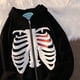 thumbnail image 3 of In Stock Fashion Esqueleto Impresión Anime Hombres Mujeres Manga Larga Cremallera Sudadera Con Capucha Chamarra Suelta Streetwear Y2K Jerseypangjing, 3 of 4