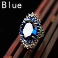 thumbnail image 2 of K-KED Rhinestone Stone Ring Vintage Silver Ring Women Crystal Wedding Jewellery Gift-Blue-8, 2 of 2