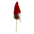 thumbnail image 3 of Northlight 11.5" Tiny Gray Faux Fur Santa Gnome with Red Hat and Striped Arms on a Stick Christmas, 3 of 4