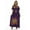 Purple, variant on Riviera Sun Embroidered Maxi Dress with Double Side Slits (Black, Medium)