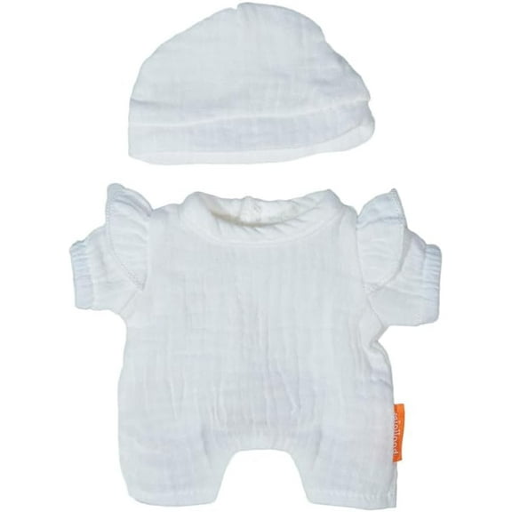 Miniland - Clothes for 8 1/4 inches Doll, Clothing Accessory for Dolls, Pajamas with Hat (White)