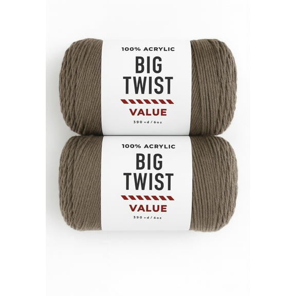 Big Twist Value Yarn Bundle- 2 Pack Taupe