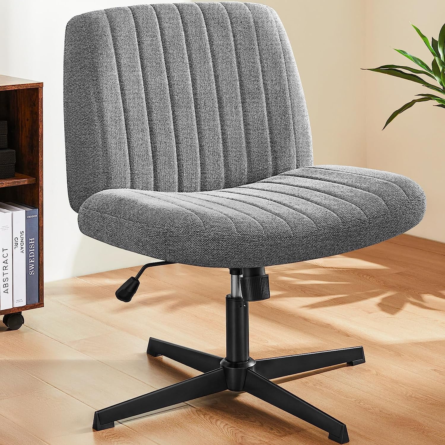 ZXNYH Office Chair No Wheels - Armless Desk Chair No Wheels Cross