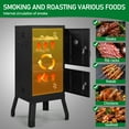 thumbnail image 5 of BAYUELSWU Vertical Food Smokers with Double Doors, Outdoor Vertical Charcoal Smoker Grill, 40'' Vertical BBQ Smoker w/Built-in Thermometer for Camping, Backyard, Party (Black), 5 of 9
