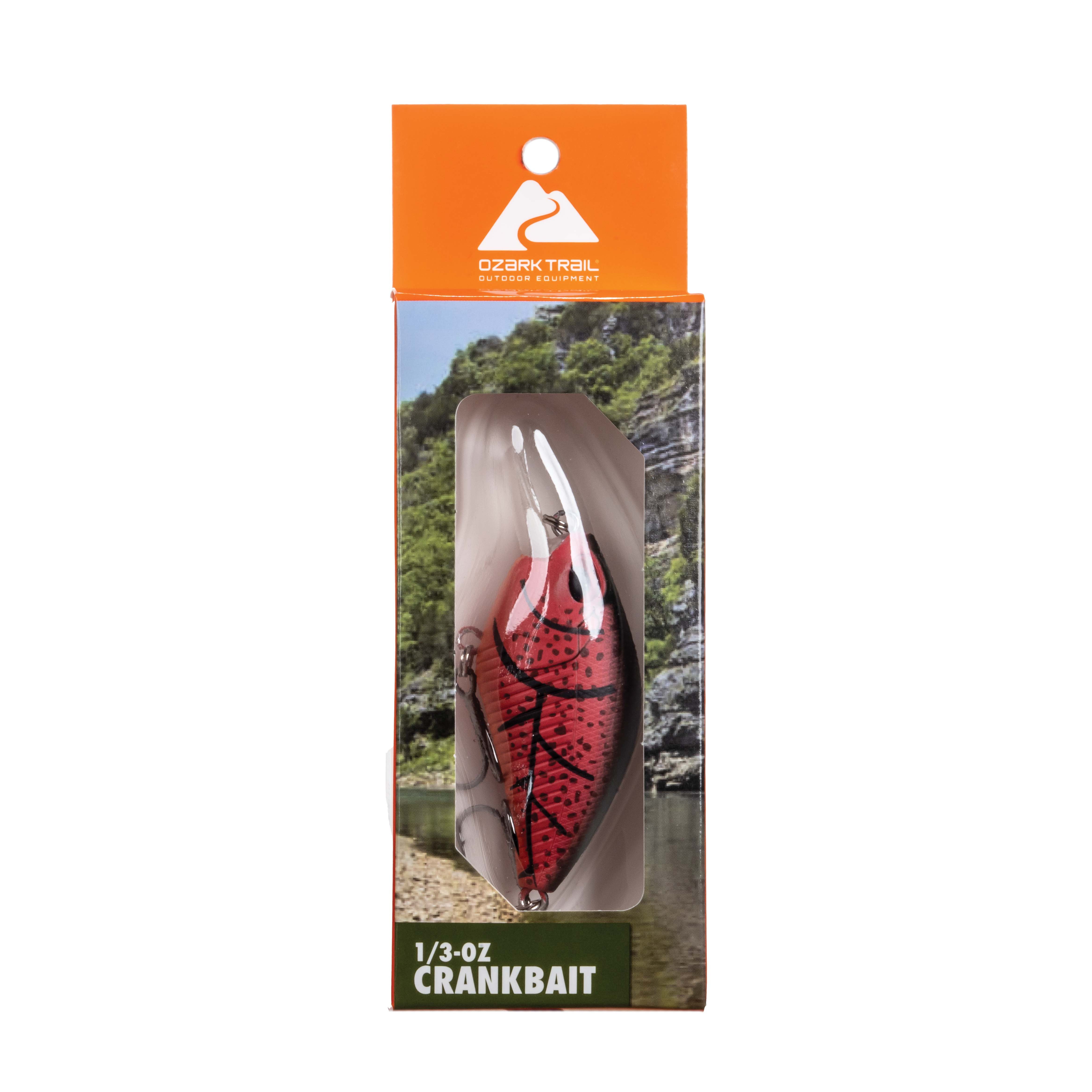 (2 pack) Ozark Trail Freshwater Crankbait Fishing Lure, Red Craw, 1/3 oz