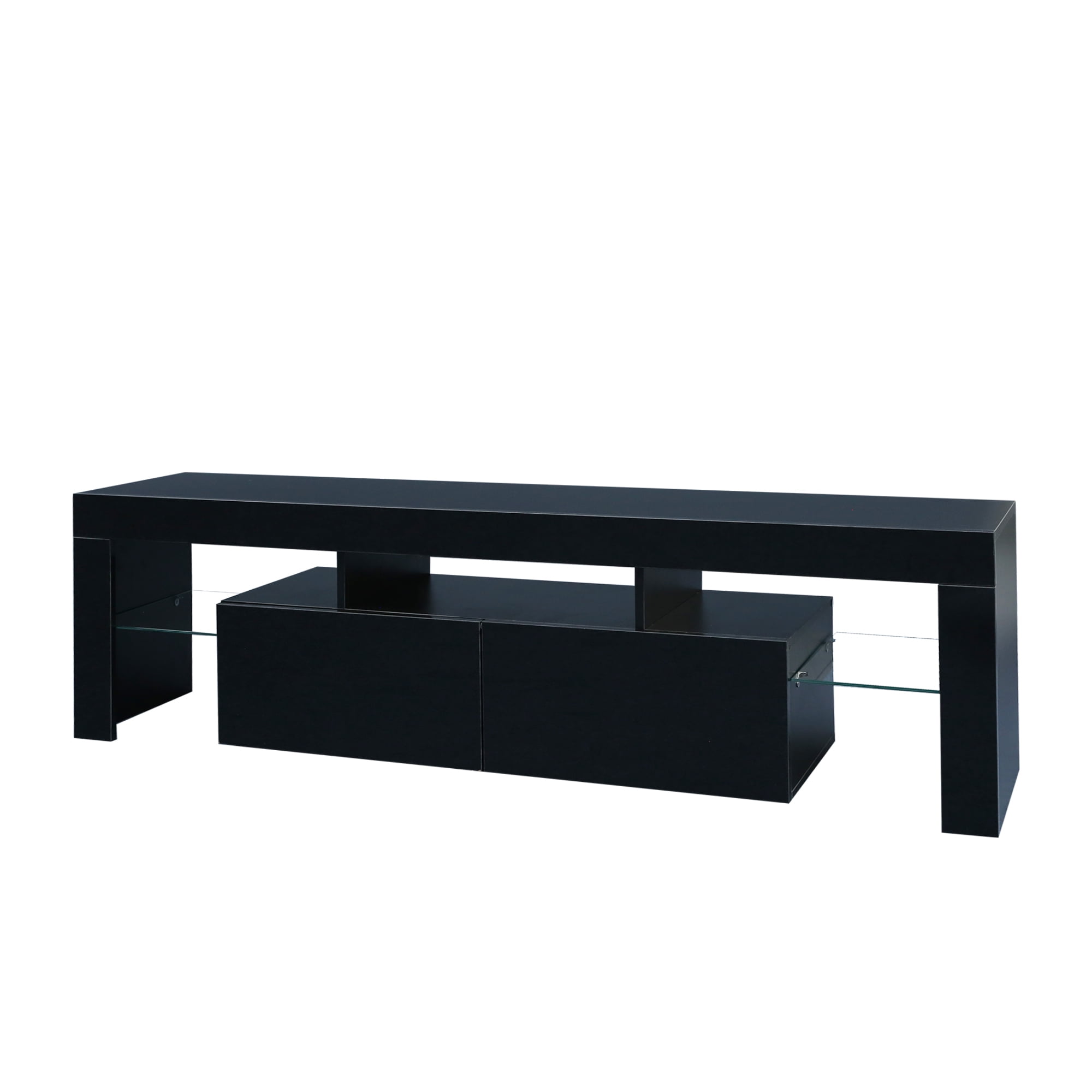 Mintazer TV Stand for TVs up to 70", Modern LED RGB Entertainment Center Drawer & Shelves for Living Room, Bedroom, Gaming Room, Black
