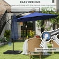 thumbnail image 4 of Outsunny 9.6ft Garden Parasol Sun Shade Banana Umbrella Cantilever Navy Blue, 4 of 10