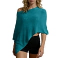 thumbnail image 2 of Xuyuer 2026 Women's Designer Asymmetric Cape Poncho Sun Protection Top - Loose Relaxed Lightweight Ice Silk Knit Cover-Up, 2 of 8
