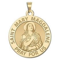 Picturesongold.Com Saint Mary Magdalene Religious Necklace Pendants Adult-2/3in Dime 14K Yellow Gold