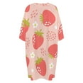 thumbnail image 5 of Strawberries Colorful Pink Red Green Sleepshirts For Sleeping Travels Loose Sleepdress Pajama Dress Soft Nightdress Sleepwear, 5 of 7