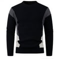 thumbnail image 2 of Iugvhana Men's Color Block Knitted Pullover Sweater Slim Fit Crewneck Sweaters Fall Winter Warm Casual Long Sleeve Sweater Tops Black M, 2 of 4