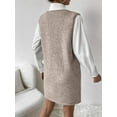 thumbnail image 3 of V-Neck Sleeveless Sweater Dress with Pockets, 3 of 11
