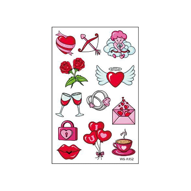 EGNMCR Wall Stickers, Cute Stickers Crystal Sticker Couple Confession Proposal Face Arm Sticker Tattoo Sticker