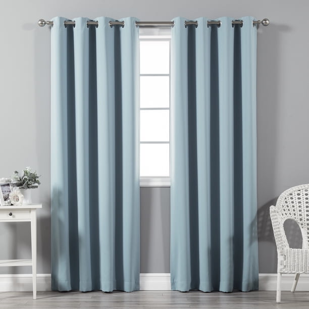 Quality Home Thermal Insulated Blackout Curtains - Stainless Steel Nickel Grommet Top - Ocean